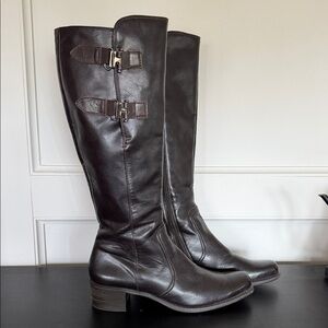 Paul Green Dark Brown Knee high moto Boots